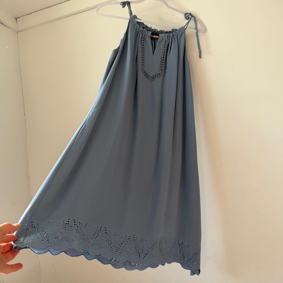 Hale Bob Dresses & Skirts - Hale Bob Large Light Blue Eyelet Detail Dress